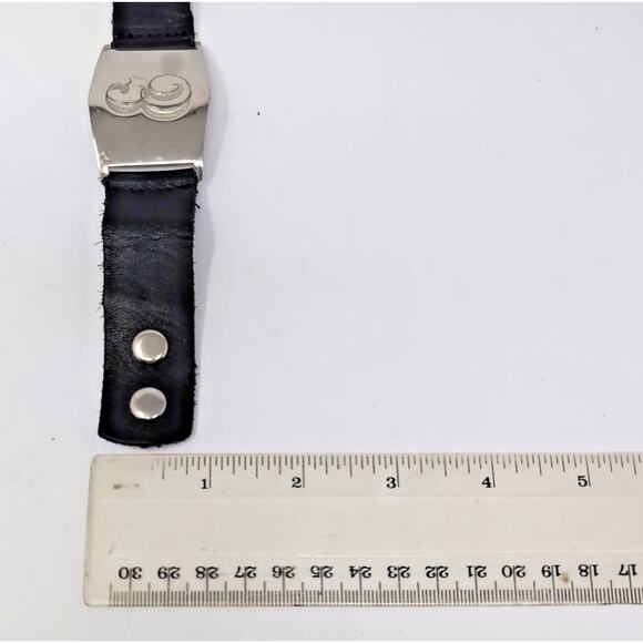 LISA STEWART Lot 2 Initial E Silver Tone Black Gold Tone Brown Leather Bracelets - Picture 15 of 15